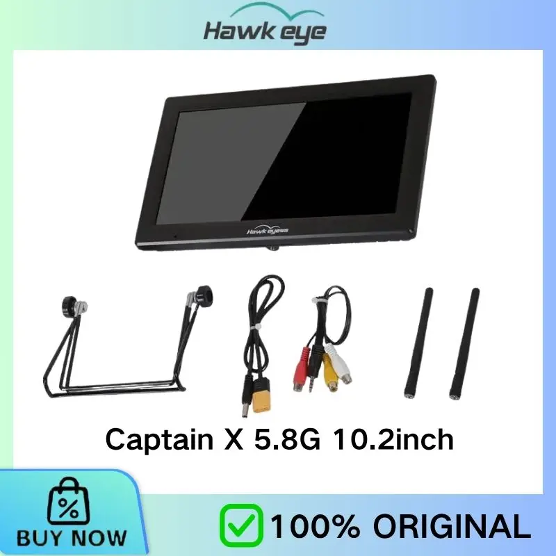 Hawkeye Captain X 10,2 Zoll FPV-Monitor 1000Lux HDMI DVR 4,9G 5,8G 6G 96CH Echter Dual-Empfänger 3S-6S