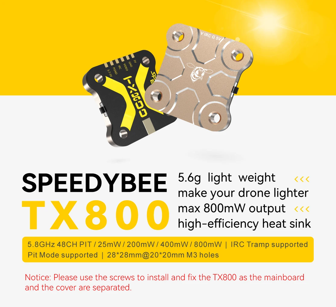 SpeedyBee TX800 VTX 5,8 GHz 48CH mit PitMode Long Sender – Bild 6