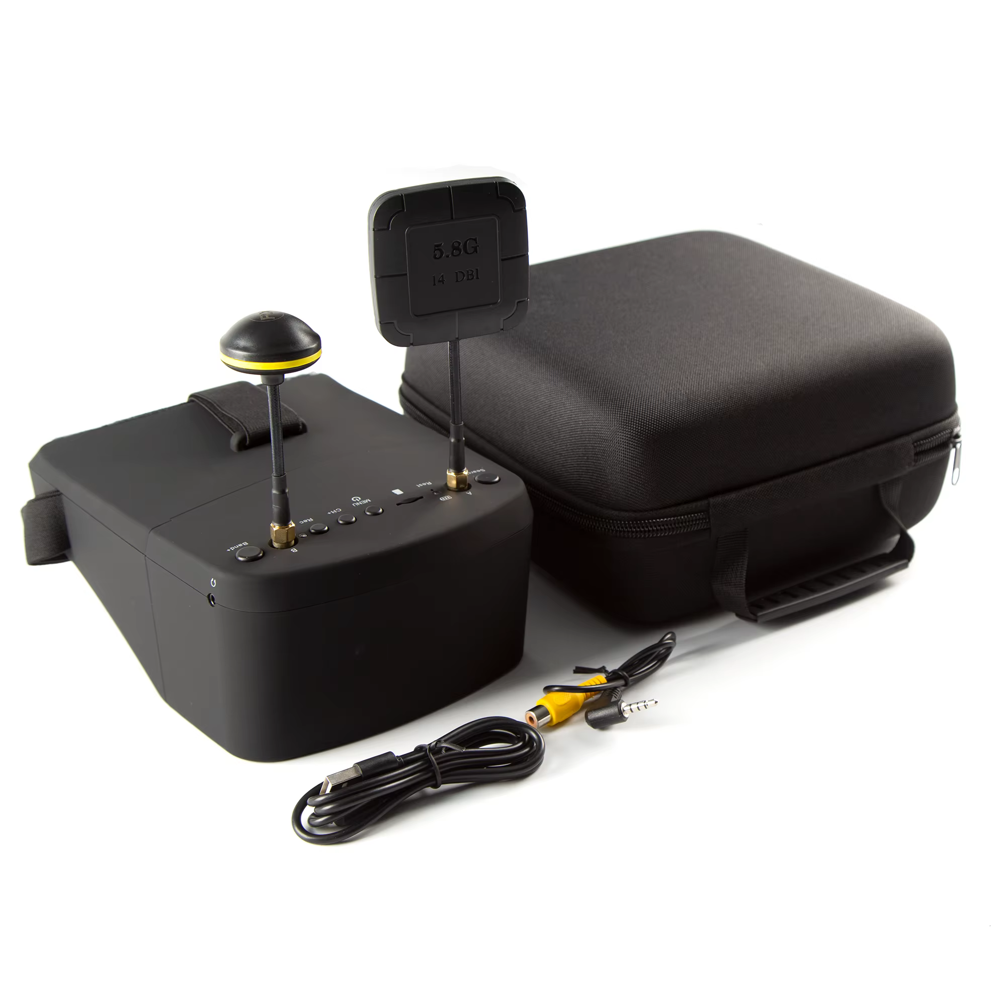 EV800D 5.8G 40CH Diversity FPV-Brille 5 Zoll 800*480 Video-Headset HD DVR für RC-Modell-Drohnen