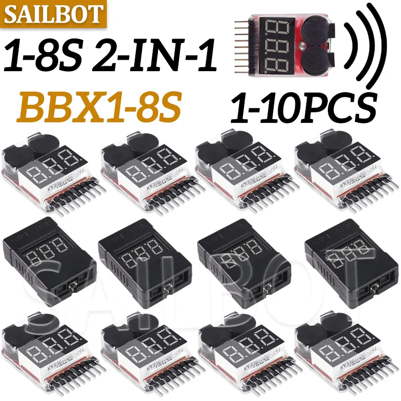 1-8S BBX1-8S 2IN1 Lipo Batterie Spannung Tester/Niederspannung Summer Alarm/batterie Spannung Checker Dual