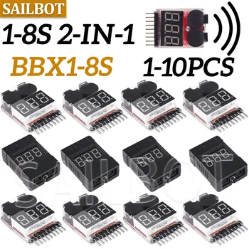1-8S BBX1-8S 2IN1 Lipo Batterie Spannung Tester/Niederspannung Summer Alarm/batterie Spannung Checker Dual