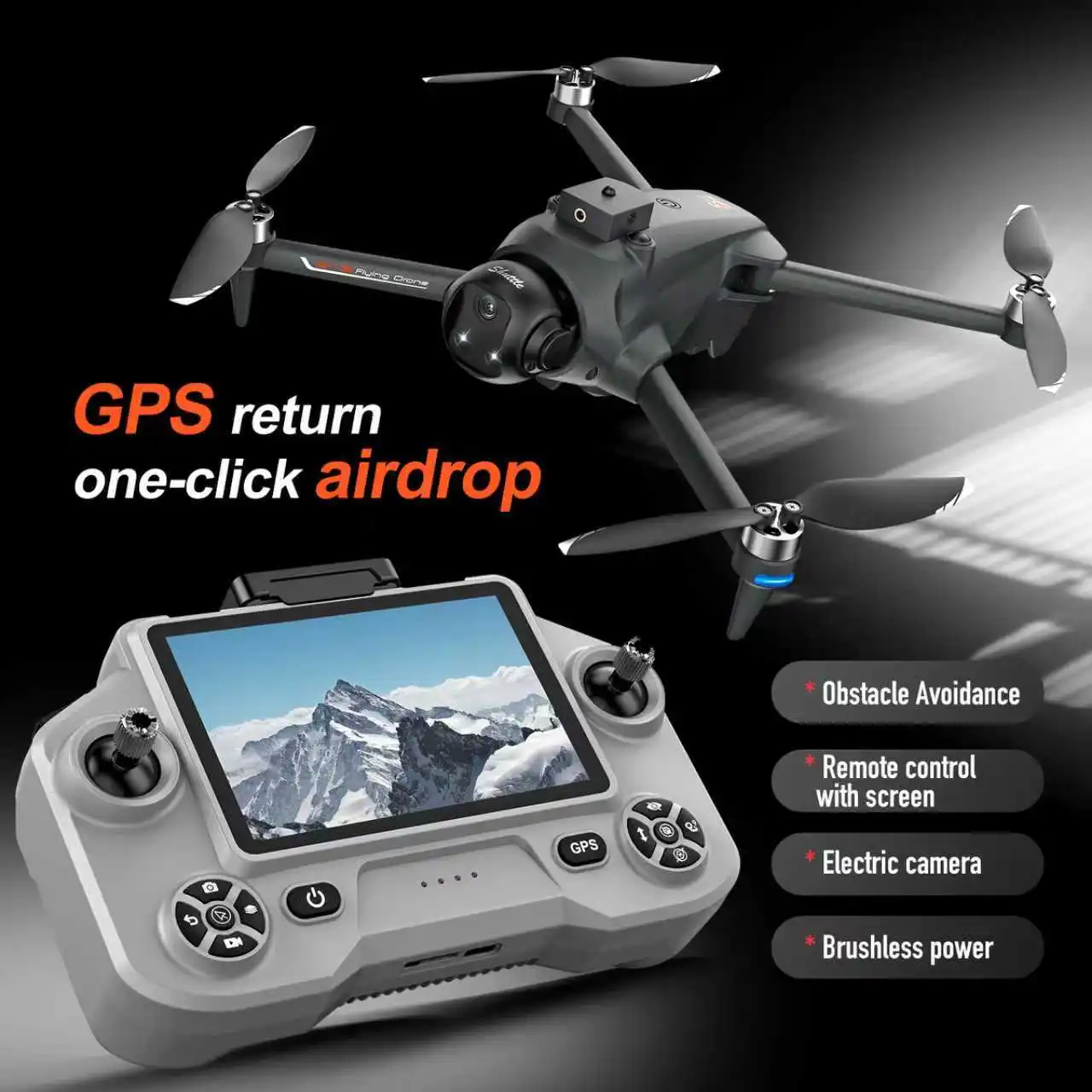 YL059 FPV GPS Quadcopter Drohne Doppelkameras Ausdauerbar Hindernisumgehung LED-Touch Großer Bildschirm
