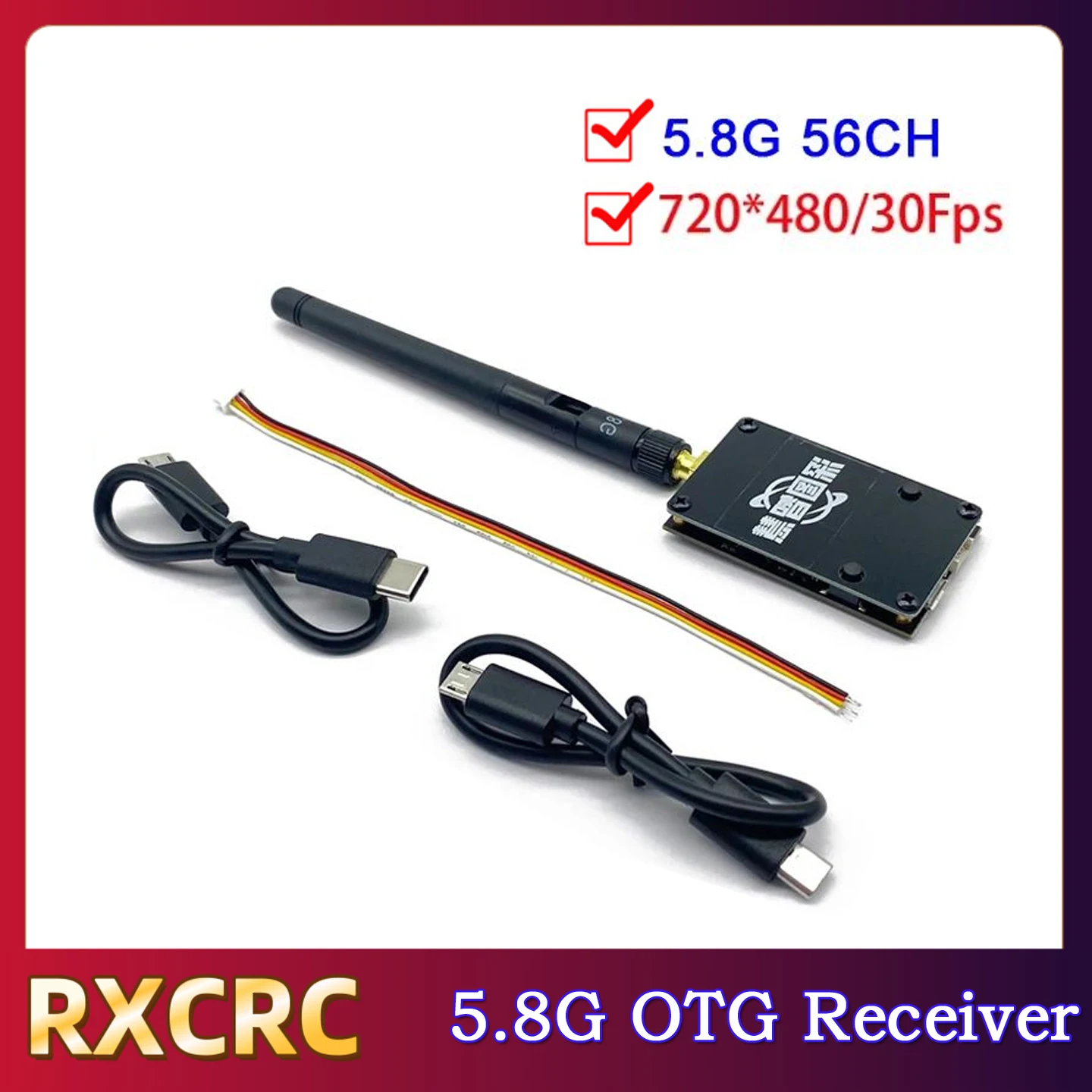 RXCRC FPV 56CH 5,8G 720*480 UVC-Empfänger OTG VR Android-Telefon – Bild 3