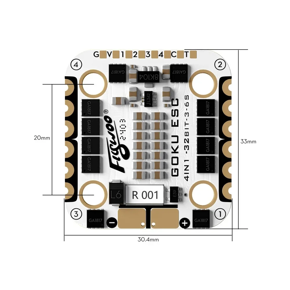 Flywoo GOKU G45M 45A 4in1 ESC 20x20 2-6S 32Bit AT32 Dual Chip für FPV – Bild 4
