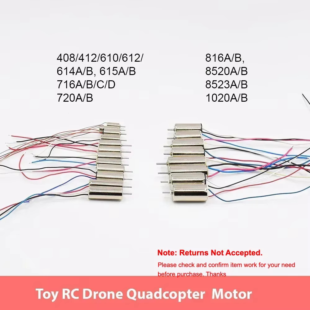 DC 3V-3,7V Mini Coreless Motor 408,412,612,615,716,720,816,8520,8523,1020 Hochgeschwindigkeitsstarker