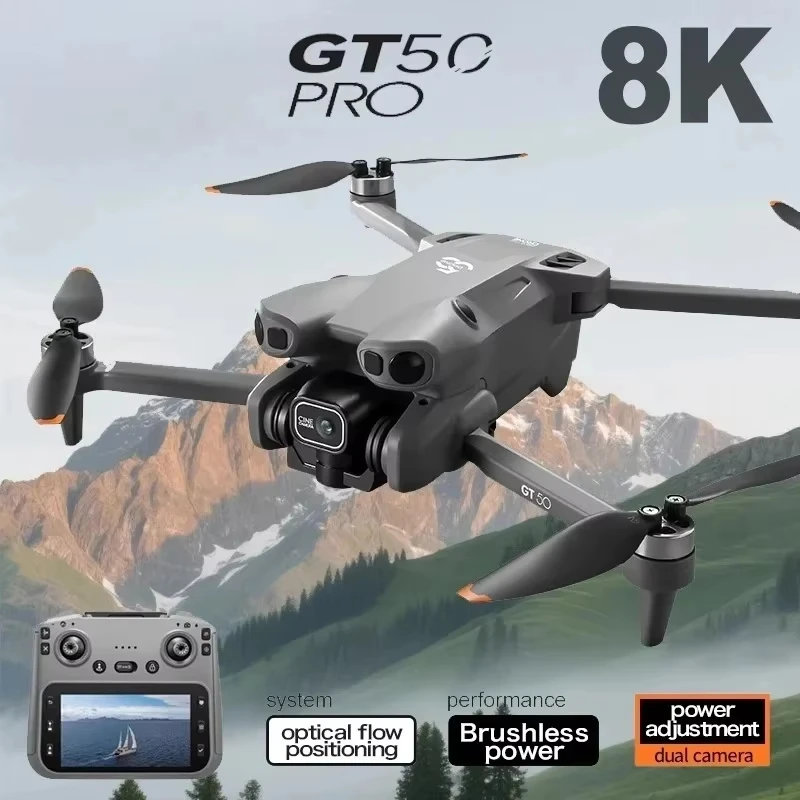 GT50 GPS-Drohne Doppelkamera mit fotofähigem Bildschirm RC Bürstenlose Motoren Hindernisvermeidung