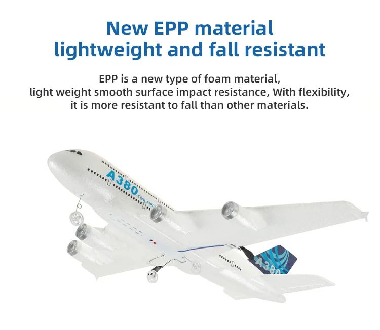 3Ch 2Ch A380 Rc Flugzeug Segelflugzeug Flugzeuge Fernbedienung Schaum – Bild 6