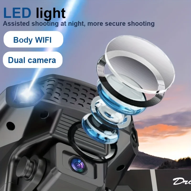 Mini-Drohne E88 mit Doppelkamera, ABS-Material, USB-wiederaufladbarer – Bild 5