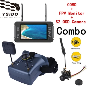 RC 5,8 GHz FPV Goggle 008D 40-Kanal-Empfänger mit DVR 3,7 V/2000 mAh Akku 4,3 Zoll HD LCD 16:9 für RC FPV