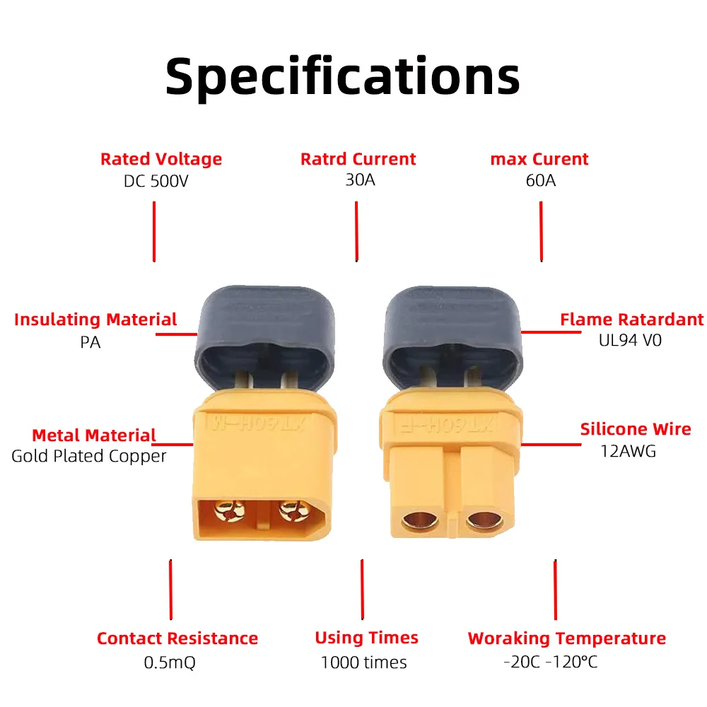 Amass XT60 Weibliche Bullet Connectors Stecker Für RC Lipo Batterie Rc – Bild 5