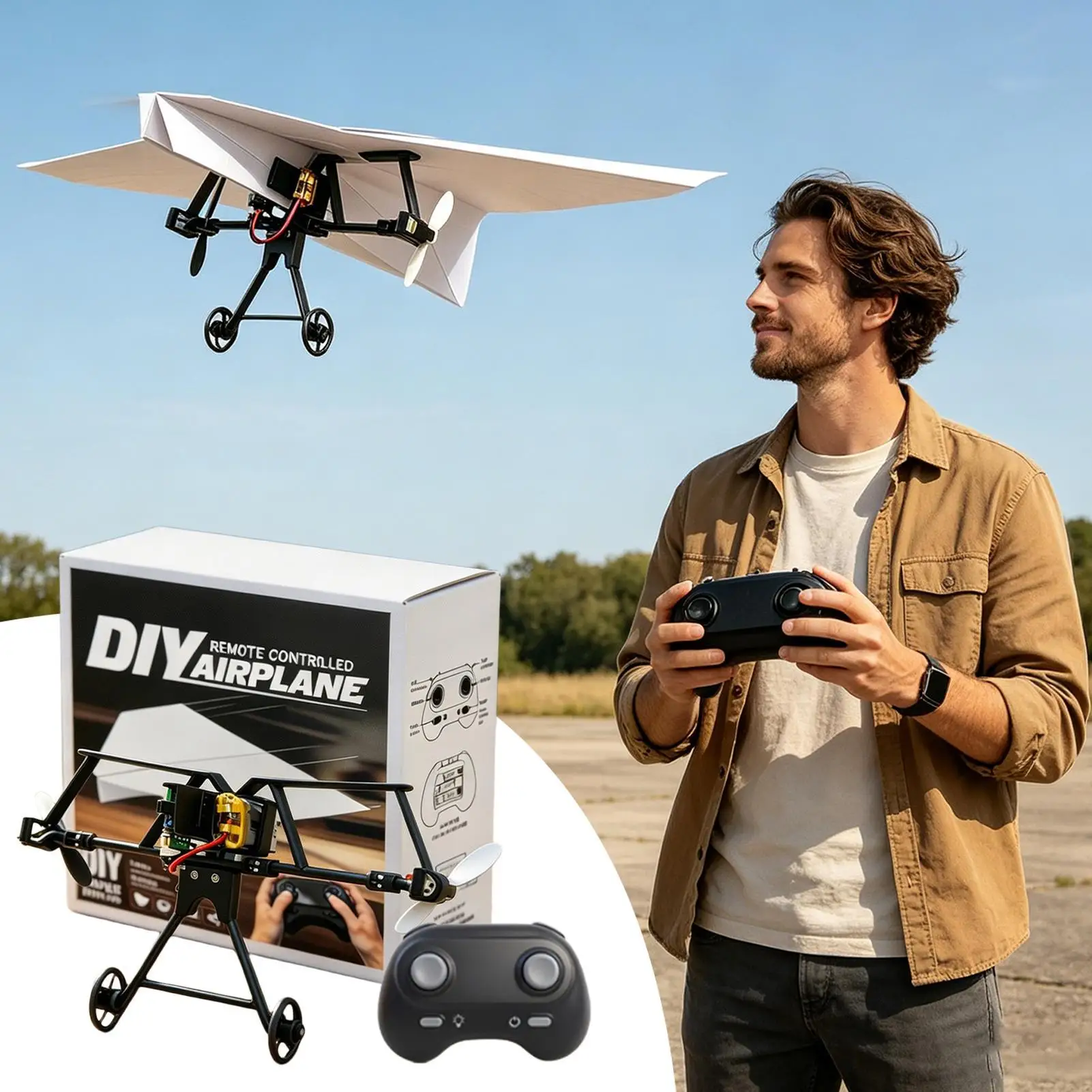 Ferngesteuertes Flugzeug, DIY-Set für ein RC-Papierflugzeug – Bild 4