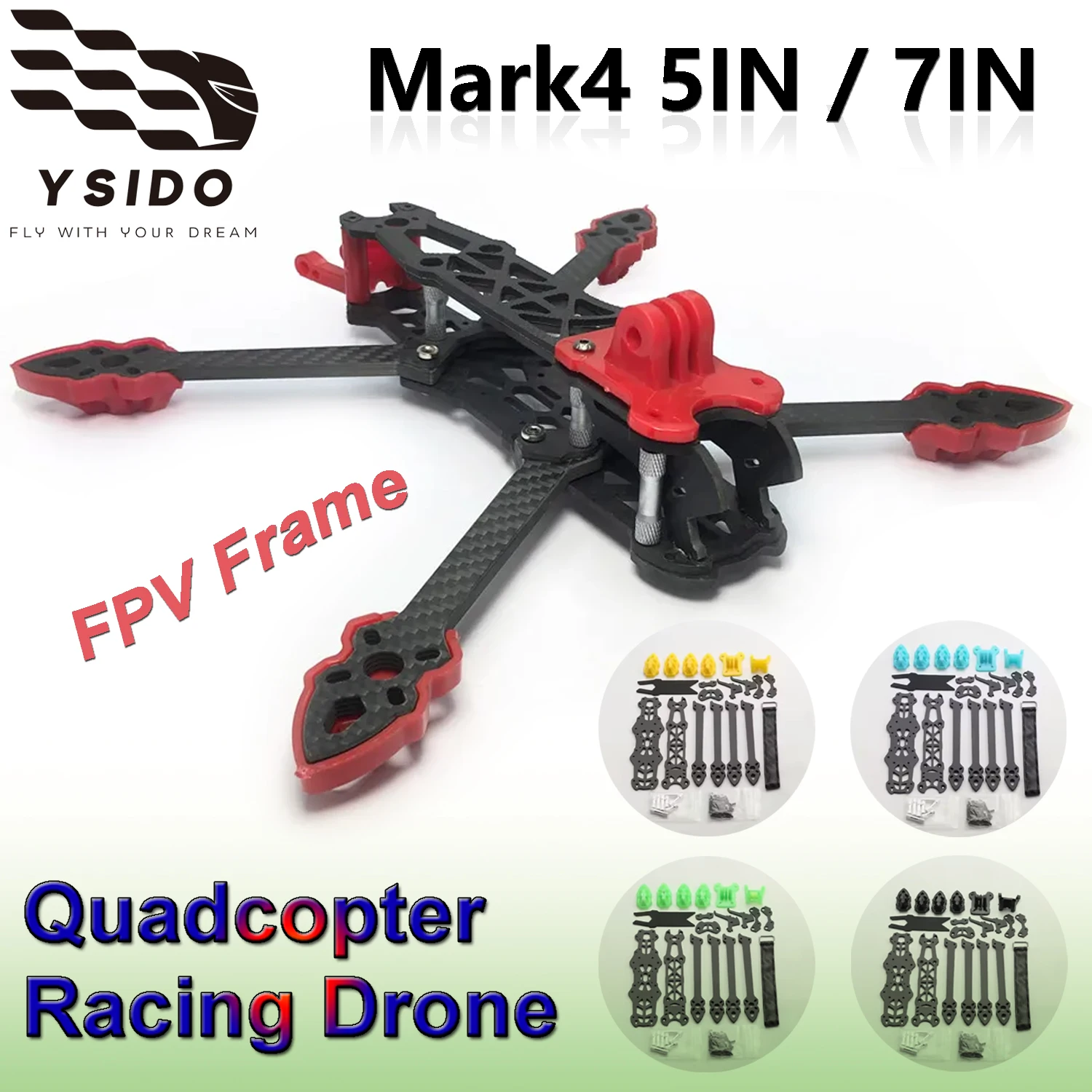 Mark4 5-Zoll-FPV-Carbonfaser-Rahmen, 225 mm Radstand, 5 mm Arm, Freestyle-Langstreckenrahmen