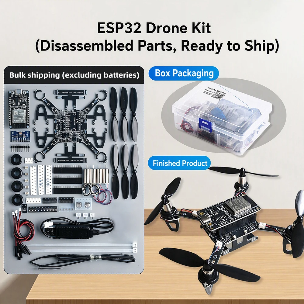 Open-Source ESP32 Mini-Drohnen-Set, leichter, programmierbarer DIY-Quadcopter mit WLAN und Bluetooth
