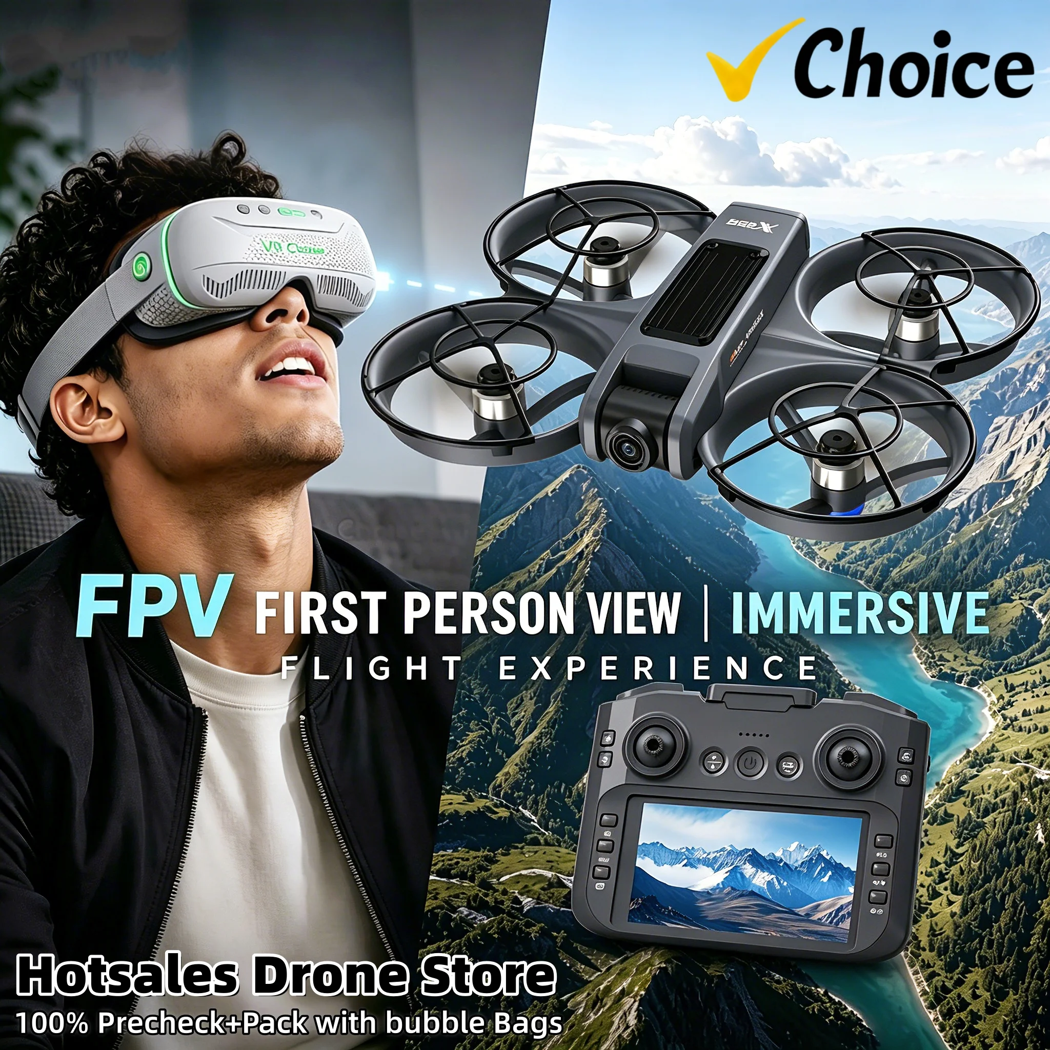 VR Große Drohnen 4K HD Weitwinkelkamera WiFi FPV RC Helikopter mit Großem Bildschirm Faltbarer Quadcopter