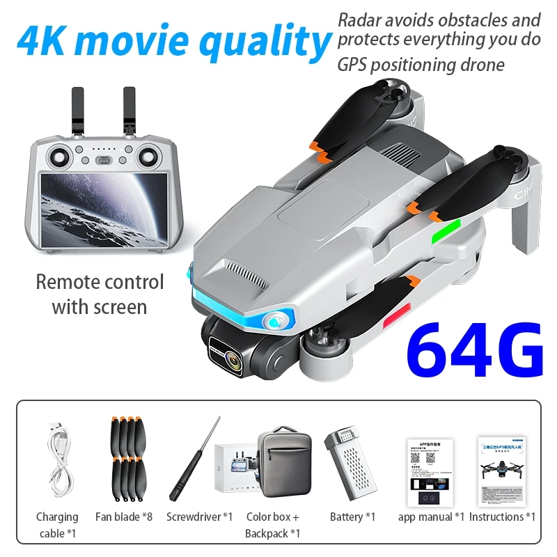 Drone AE3 HD4K Drohne mit Präziser Positionierung, Rückkehrfunktion, Hindernisvermeidung