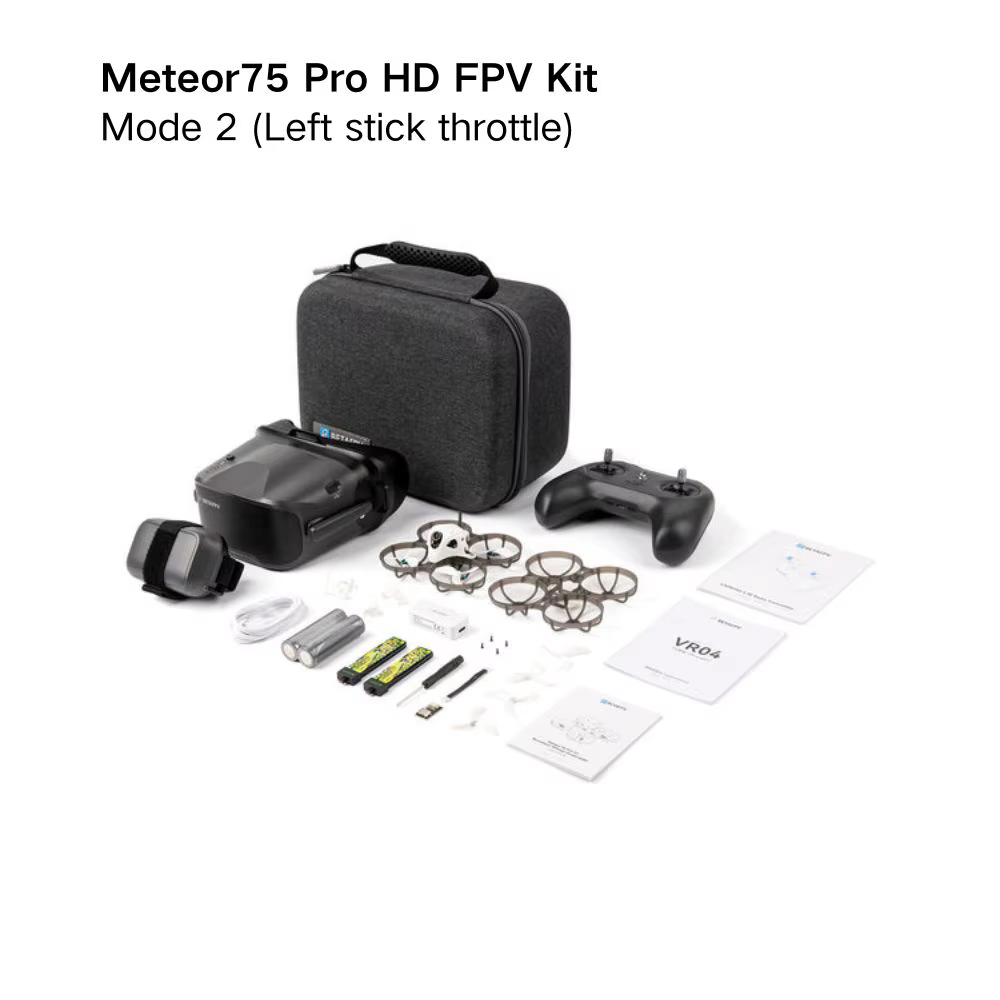 BETAFPV Meteor75 Pro HD FPV Kit, ArtLynk Digital 1080P Whoop Drohne VR04 Brille LiteRadio 4 SE Sender RTF