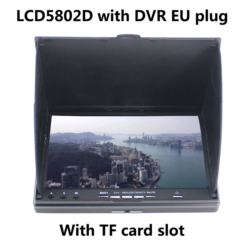 LCD5802D 5802 5,8G 40CH 7 Zoll Raceband FPV Monitor 800x480 mit DVR Eingebauter Akku Videobildschirm für FPV