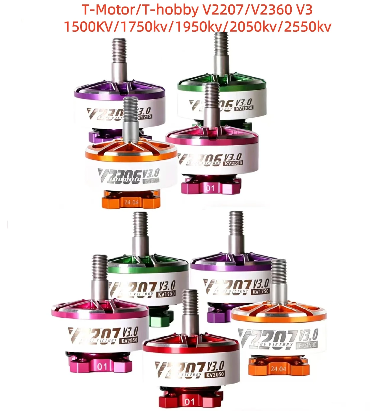 T-Hobby Velox V2207 /V2306 V3 1500kv 8S / 1750KV 1950KV 5-6S / 2550KV 4S Bürstenloser Motor für FPV Drohne