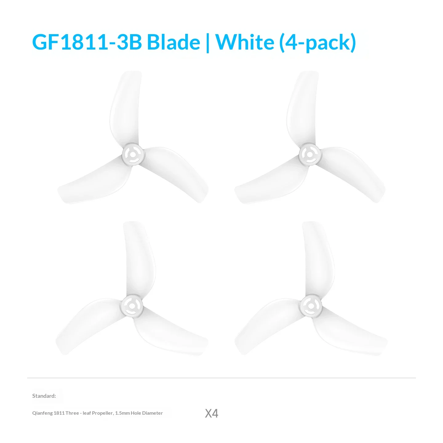BETAFPV FPV Propeller GF 1811 Dreiflügeliger 45mm Durchmesser 1,5mm Schaft Transparenter FPV-Drohnen-Zubehör