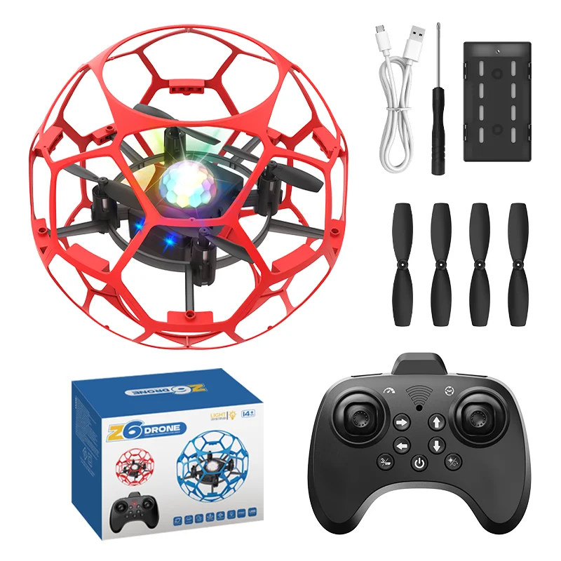 Z6 Mini-Drohne RC-Renn-Fußballdrohne 3D Vollschutz Druckhöhenregelung Bürstenlos 2,4G Fernbedienung Quadcopter