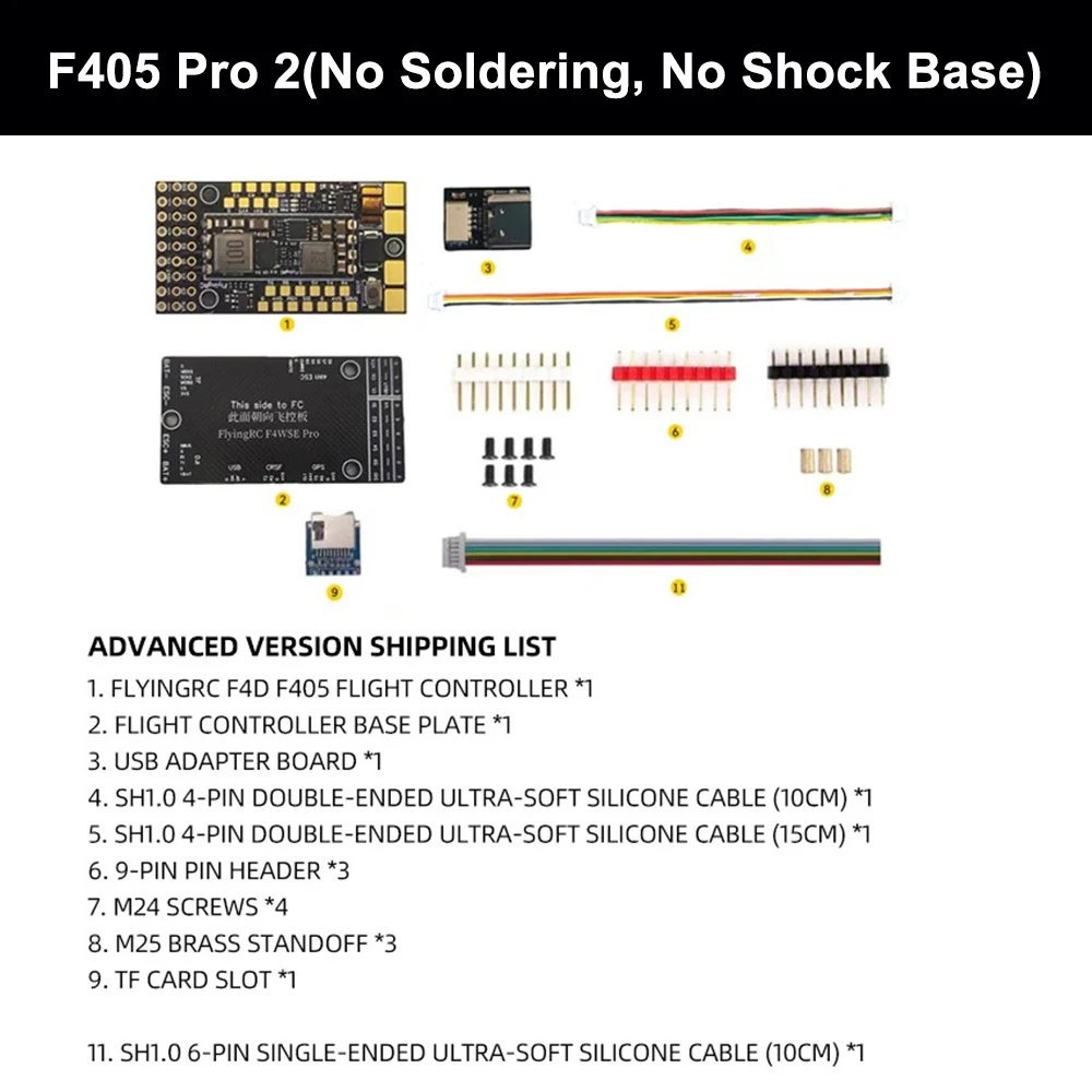 FlyingRC F4WSE Pro F405 Flugcontroller für Starrflügler mit BMI270 Gyro, ArduPilot/INAV, Analog/Digital VTX