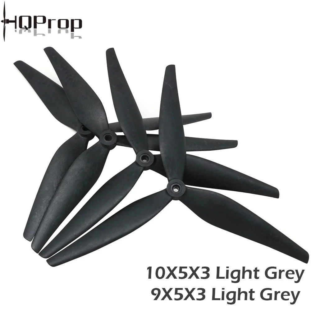 2 Paar HQProp Propeller 10X5X3 9X5X3 1050 9050 10 Zoll 9 Zoll 3 Klingen Schwarzer, kohlenstoffverstärkter