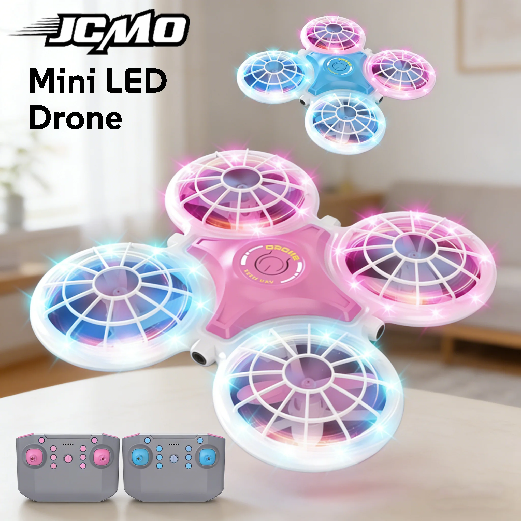 RC Mini-Drohne 4CH mit Induktions-Hindernisvermeidung, LED-Licht, Fernsteuerung, Stunt-Flugmodus