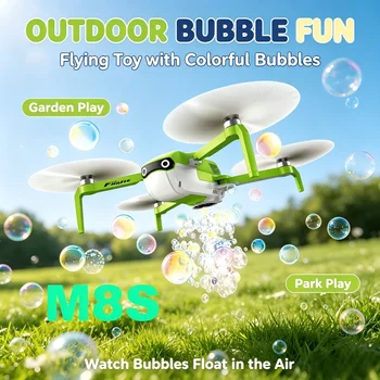 Kinder-Blasen-RC-Drohne M8S Automatische Blasensprühfunktion Quadcopter Höhenhaltung Einfach zu Fliegen Mini