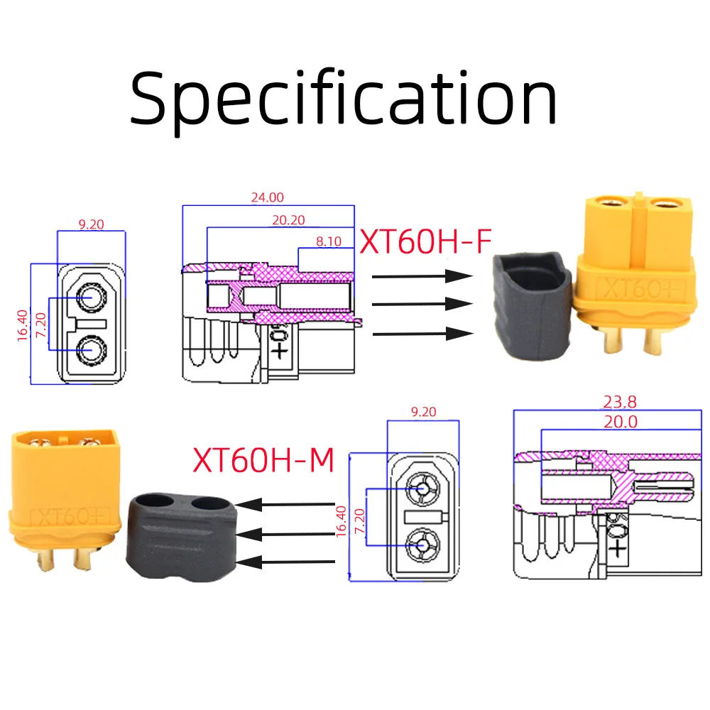 Amass XT60 Weibliche Bullet Connectors Stecker Für RC Lipo Batterie Rc – Bild 4