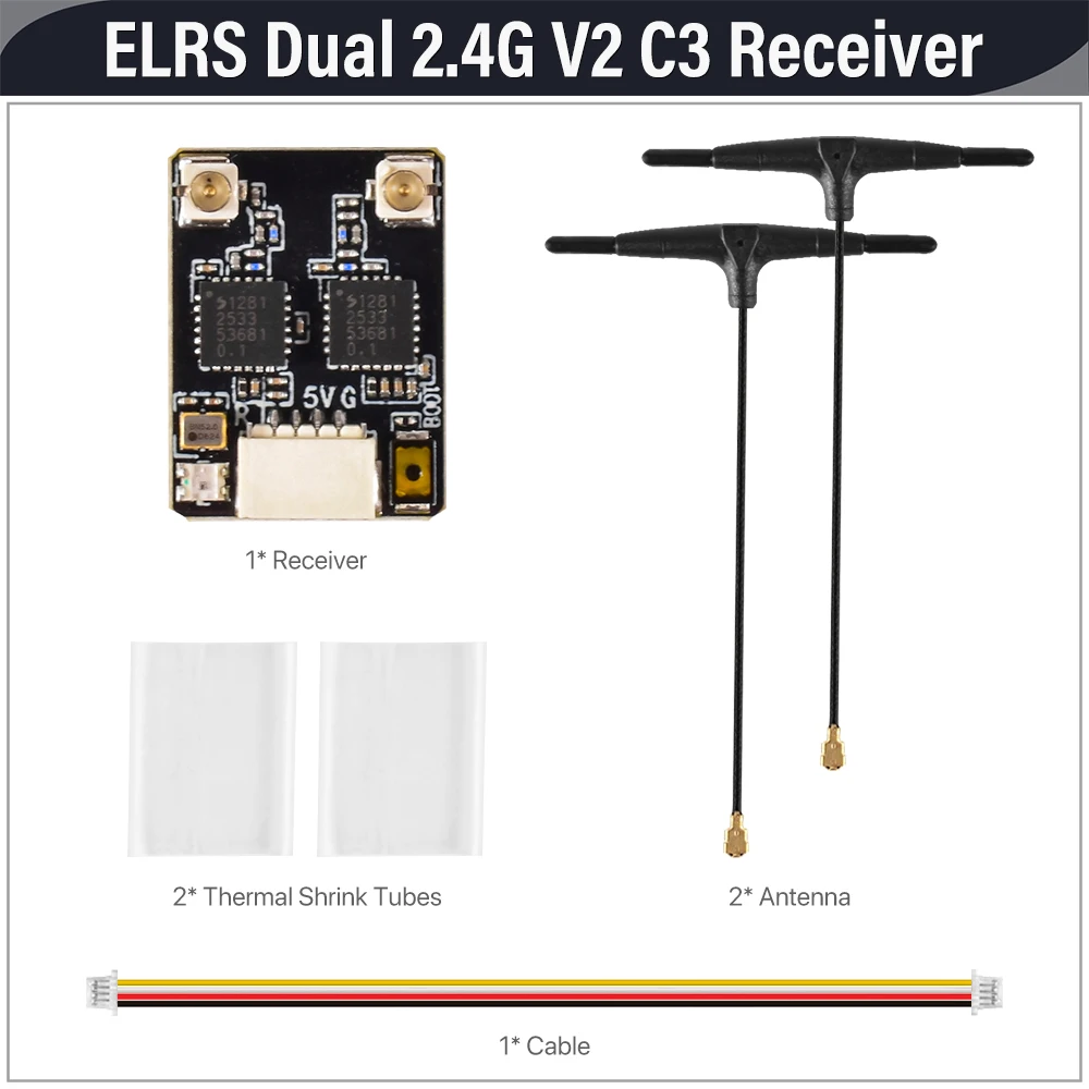 9IMOD ELRS DUAL 2.4G V2 C3 True Diversity Empfänger 25-1000Hz WiFi Firmware-Upgrade CRSF RX für FPV Racing