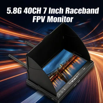 LCD5802D LCD5802S 5802 5,8G 40CH 7 Zoll Raceband FPV Monitor 800x480 mit DVR, eingebautem Akku