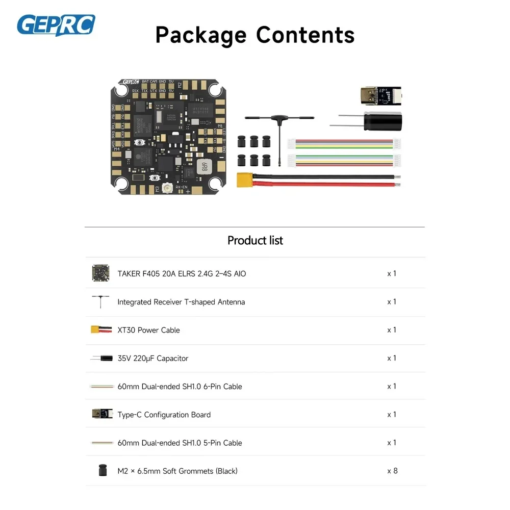 GEPRC TAKER F405 20A ELRS 2.4G 2-4S AIO Flugcontroller ESC – Bild 6