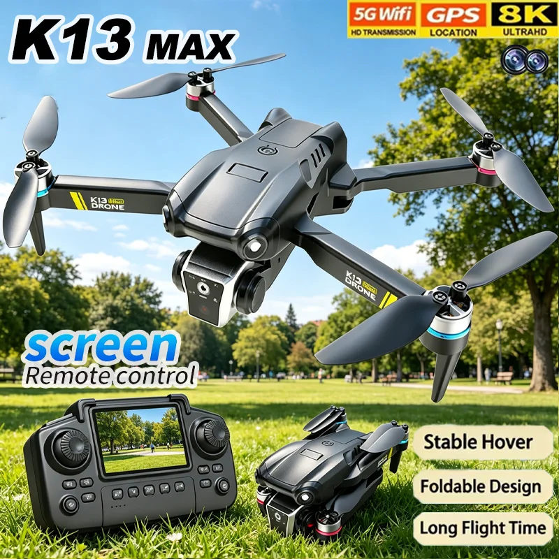 K13 MAX Drohne mit -Kamera, 5G WiFi FPV, Bürstenlosem Motor, HD-Doppelkamera und Hinderniserkennung