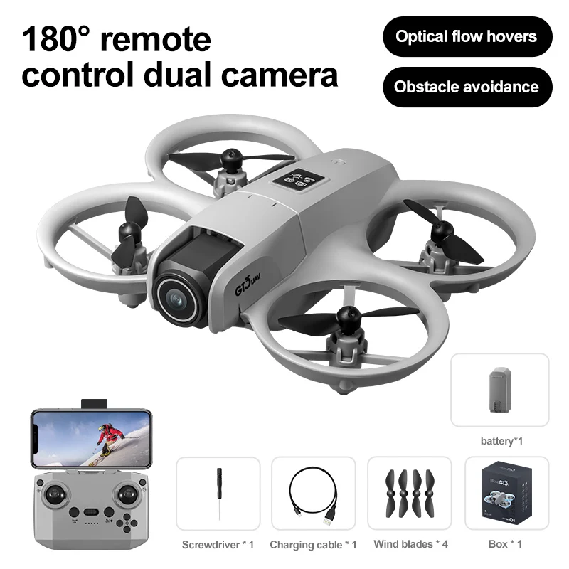 GT3 MAX Mini-Drohne mit 8K Dual HD-Kamera, FPV, 5G WiFi, Bürstenlos, Hindernisvermeidung, RC-Bildschirm