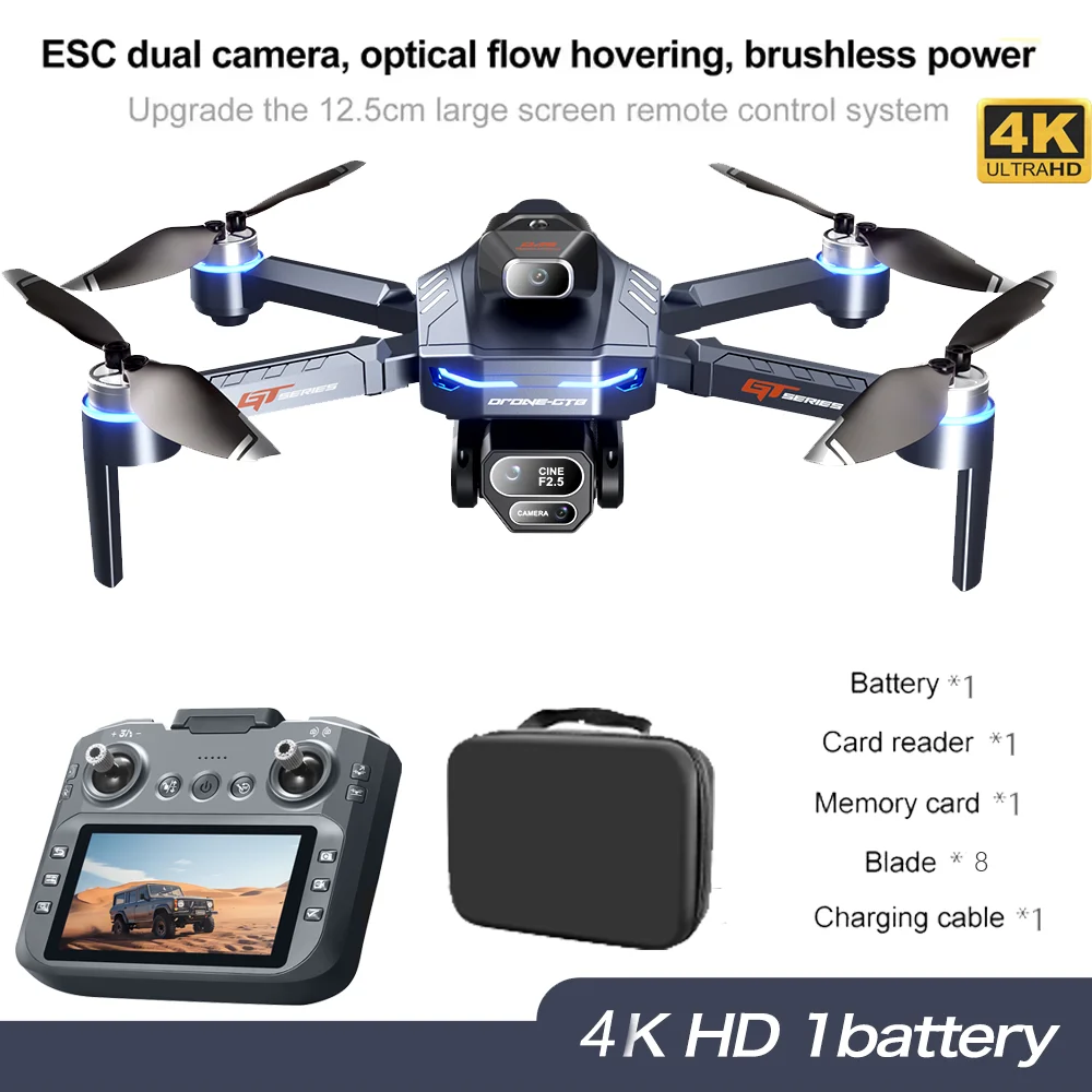 GT8 Mini-Drohne 8K Professionelle HD 360 ° Quadcopter-Spielzeug mit zwei Kameras, 5G, GPS, WLAN, bürstenlosen