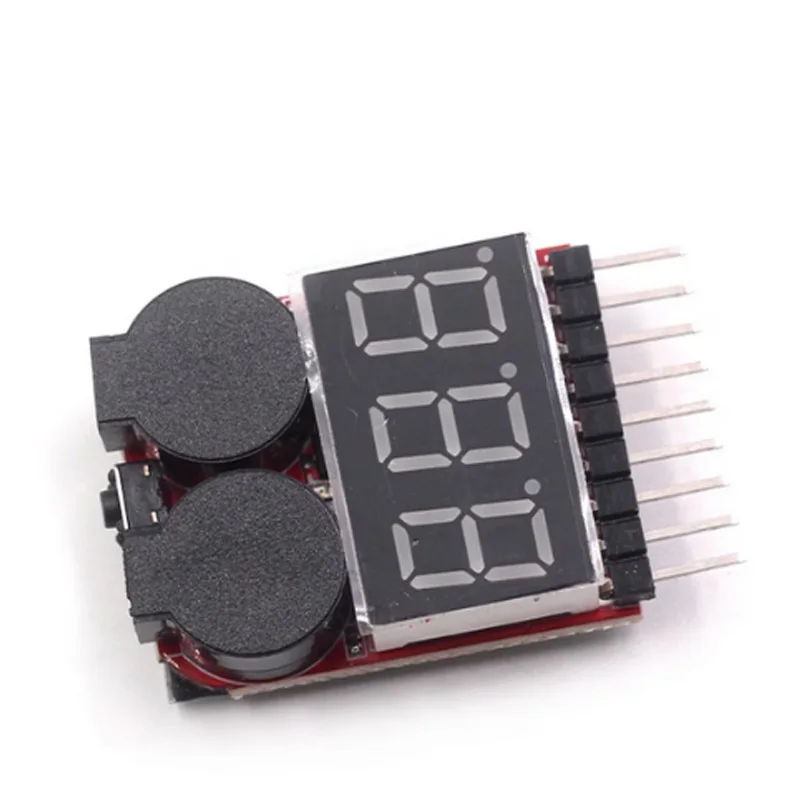 Lipo Batteriespannungsprüfer Voltmeter Monitor Summer Alarm 1-8s – Bild 4