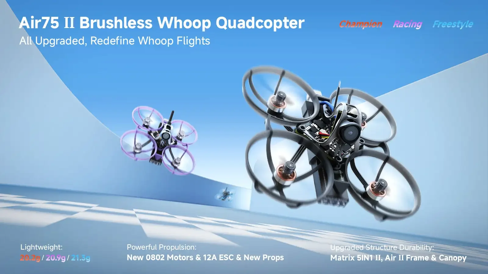 BETAFPV Air75 II Bürstenloser Whoop FPV-Renndrohne ELRS 2.4G mit Lava II 580mAh 95C Akku BNF