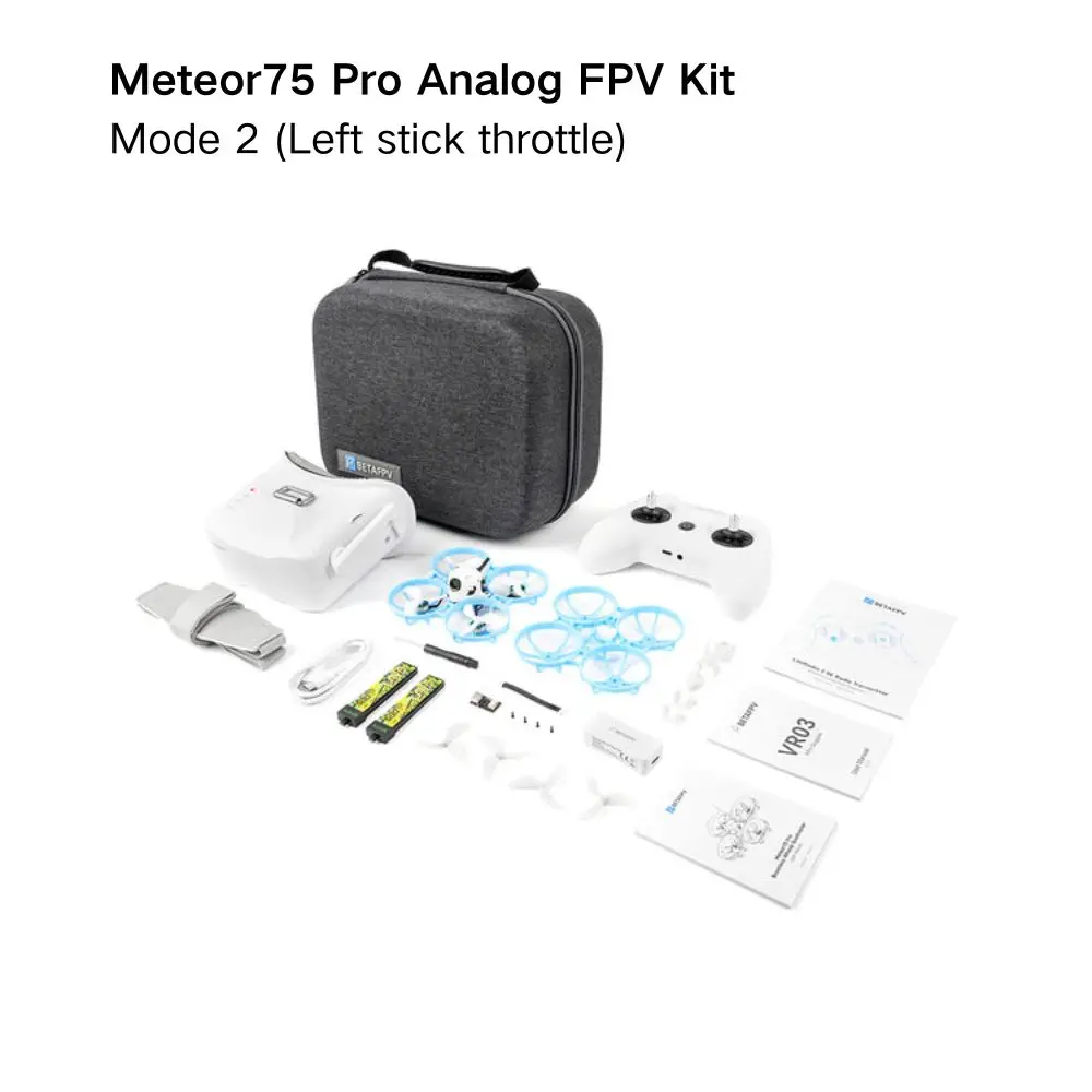 BETAFPV Meteor75 Pro FPV Kit RTF 1S Brushless Whoop Drohne VR03 FPV Brille LiteRadio 2 SE ELRS Sender RC