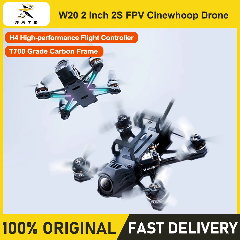 RATEFPV W20 2-Zoll 2S FPV Freestyle Drohne mit integriertem O4 Weitwinkelobjektiv Bluetooth RC Quadcopter FPV