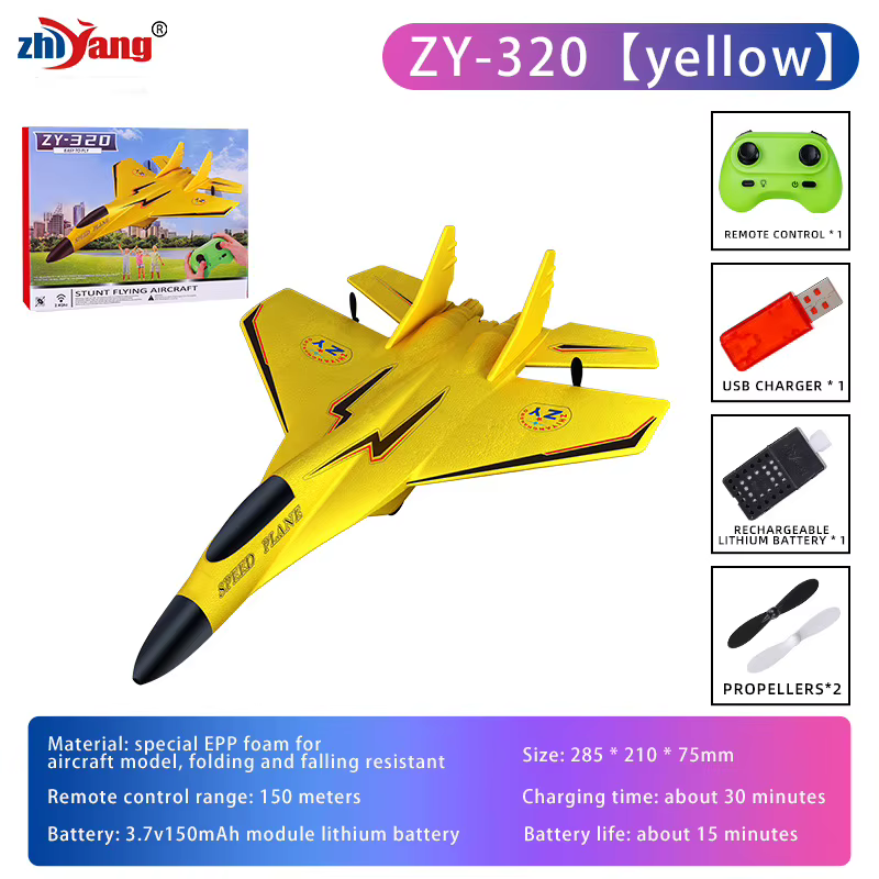 Zhiyang ZY 320 Ferngesteuertes Flugzeug 2-Kanal EPP-Schaum Starrflügel-Segelflugzeug RC-Flugzeug für Hobby