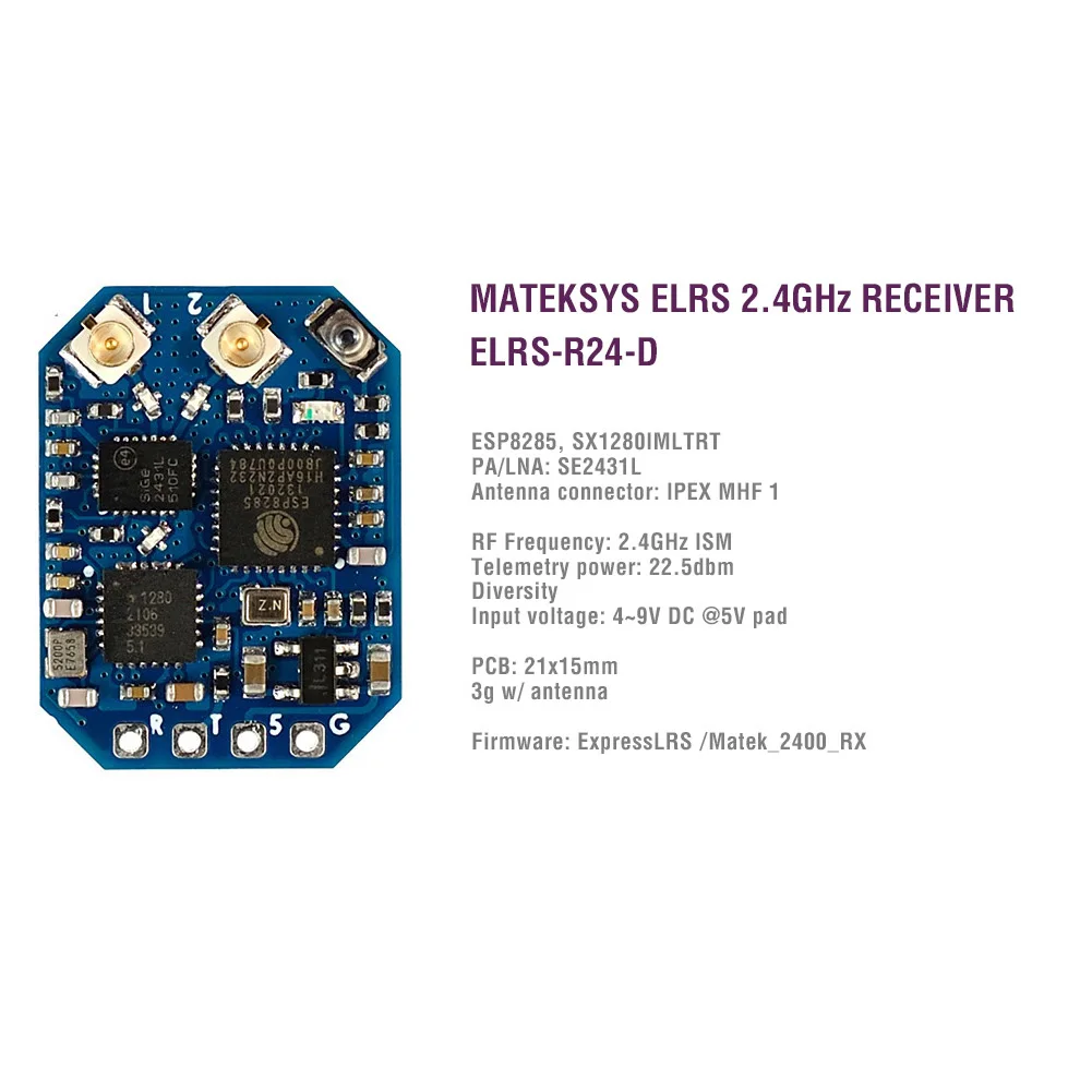 MATEK R24D ELRS-R24-S ELRS-R24-D 2,4G Empfänger ExpressLRS CRSF für RC – Bild 5