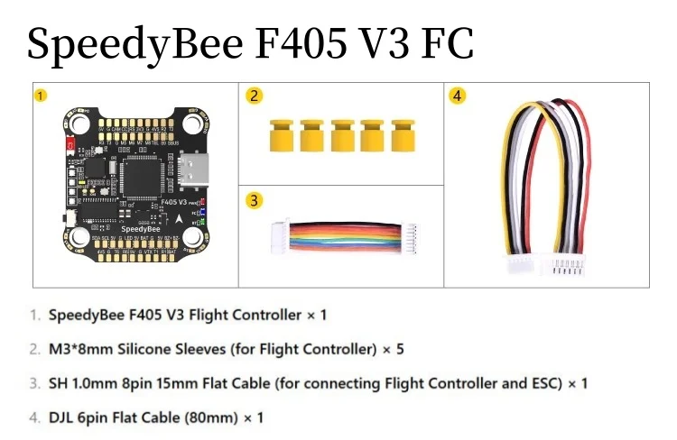 Speedybee 3-6S 30X30 BMI270 F405 V4 FC Flight Controller F4V4-60-Stack BLHELIS 4in1 ESC für FPV Freestyle