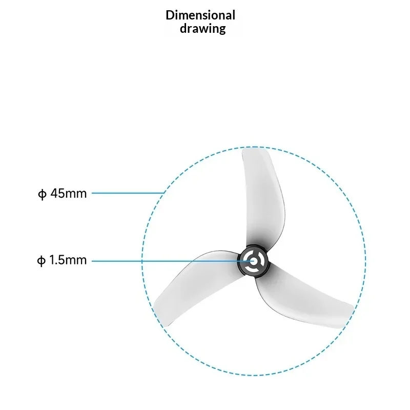 BETAFPV FPV Propeller GF 1811 Dreiflügeliger 45mm Durchmesser 1,5mm – Bild 5