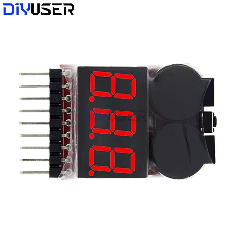 1-8S BBX1-8S 2IN1 Lipo Batteriespannungsprüfer/Niederspannungs-Summeralarm/Batteriespannungsprüfer