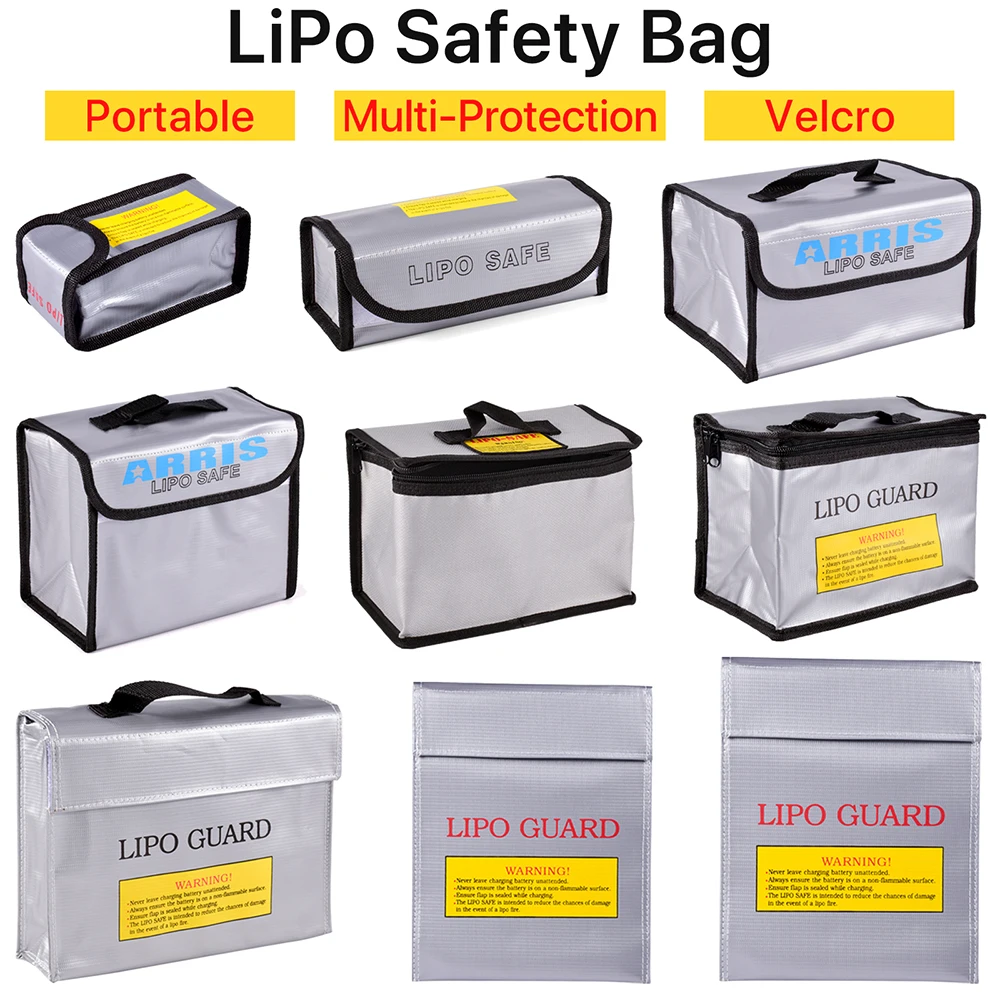 Lipo-Tasche, feuerfeste Schutzbatterie, sicher für RC-Car-Drohnenbatterien, Reiseaufbewahrung, Aufladen, große