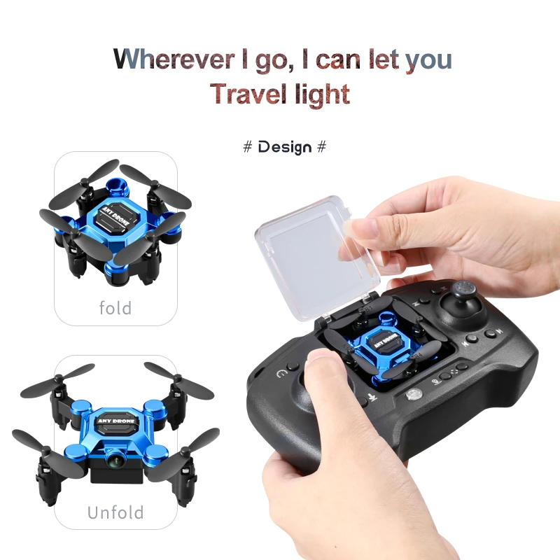 Faltbare Mini-Drohne mit Kamera, RC-Quadcopter, Höhenhaltung, Kleine – Bild 3