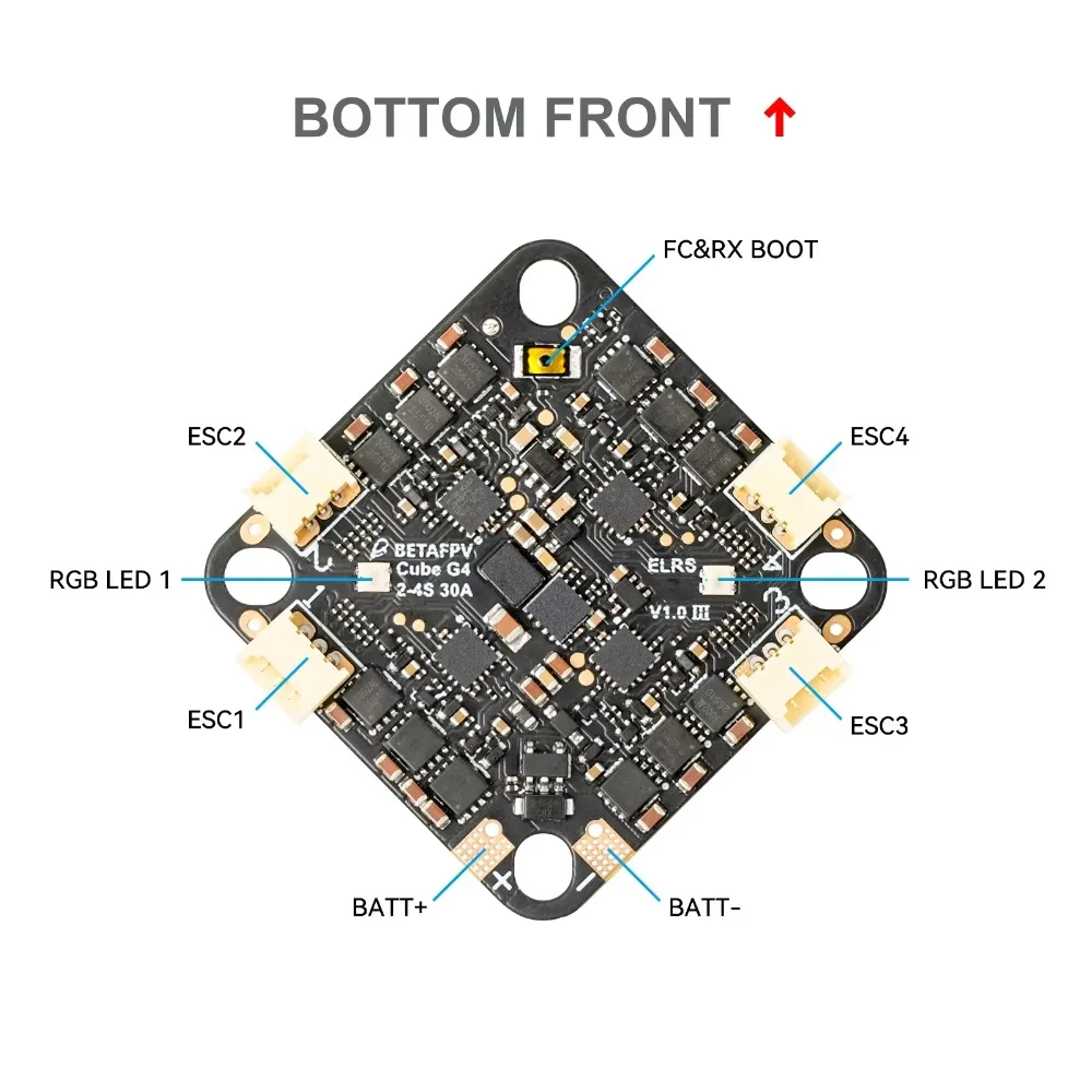 BETAFPV Cube G4 2-4S 30A 3IN1 V1 AIO Flugcontroller ESC 30A Digitaler – Bild 6