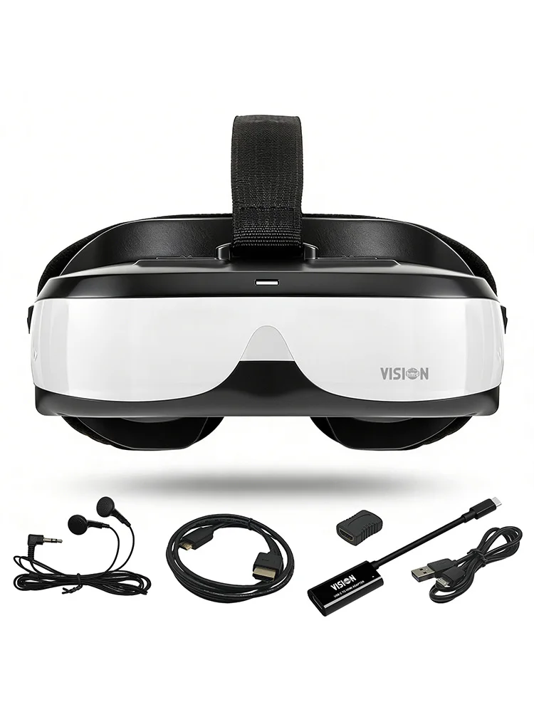 VR-Brille, FPV-Brille, tragbare TV-Brille mit 300-Zoll-Virtual-Screen-Personal-Theater, zwei 720P-Displays