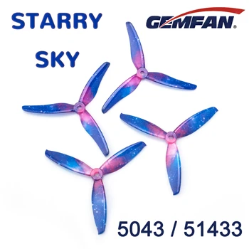 4 Paar Gemfan 51433 5043 5 Zoll 3 Blatt Sternenhimmel Propeller Bürstenloser Motor Requisiten FPV (8 Stück)