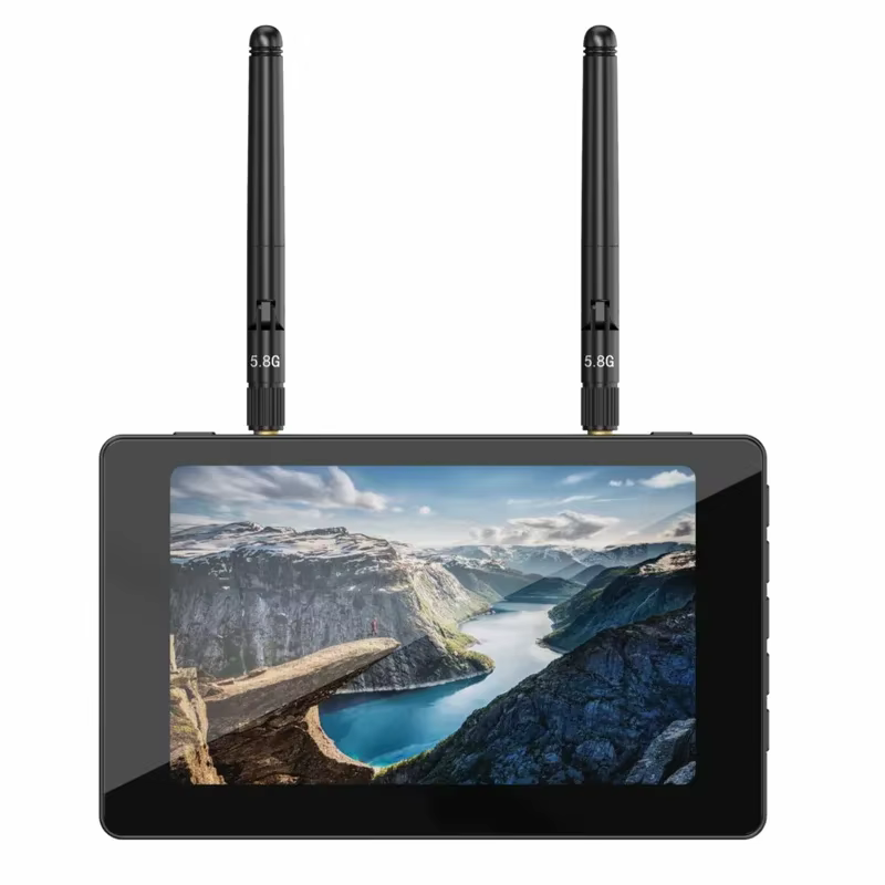 FPV-Monitor, 5,8 G, 48 Kanäle, 5-Zoll-Display, Highlight-HD-Empfänger, geringe Latenz, mit Videoaufzeichnung